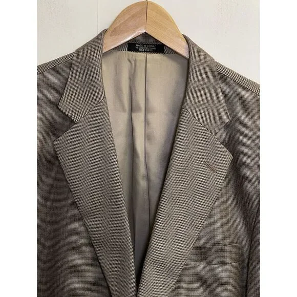 Stafford Men's 44L Silk/Wool Blend Sports Coat Tan Brown Blazer Jacket - Picture 3 of 11